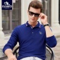 傳奇保羅男裝秋季新款長(zhǎng)袖男式T恤純棉翻休閑領(lǐng)純色男士t恤polo衫